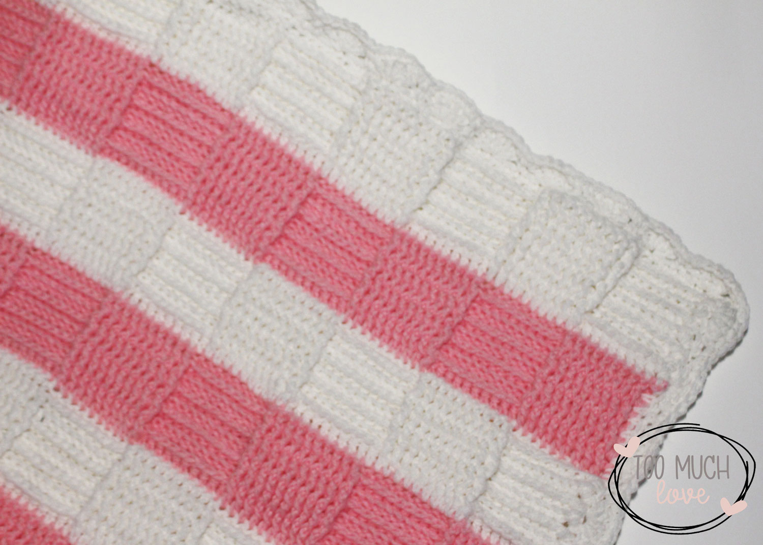 How To Crochet A Basket Weave Baby Blanket | Free Pattern | Too Much Love